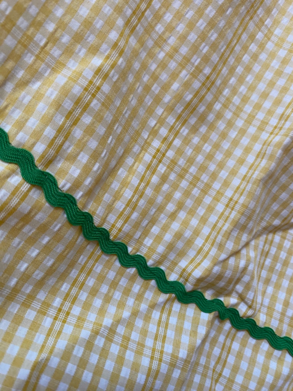Rylee Faith Designs Yellow Gingham Sunflower Smocked Dress Green Trim NWT Sz 5 - Picture 9 of 10
